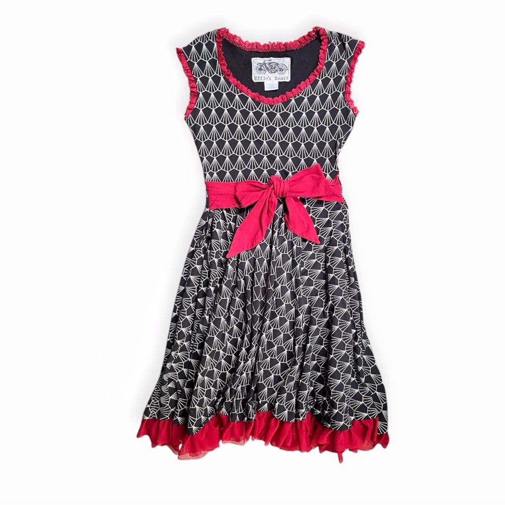 Effie's Heart Black and White A-Line Midi Dress, sz X-Small